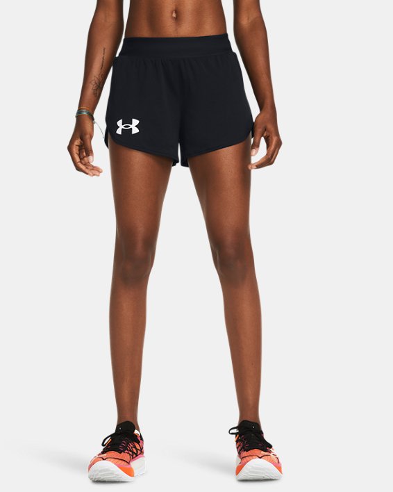 Women's UA Pro Runner Split Shorts, Black, pdpMainDesktop image number 0